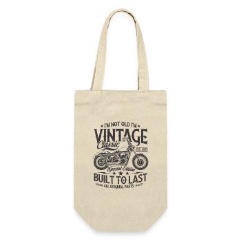 Vintage 1975 Born Motorcycle Birthday Gift - Gift Bag for Bottles - nature - Front