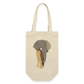 Lineart elephant, colored - Gift Bag for Bottles - nature - Front