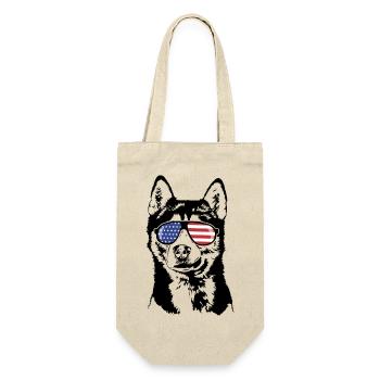 Siberian Husky America Flag Lunettes de soleil Wilsigns - Sac à bouteille - nature - Devant