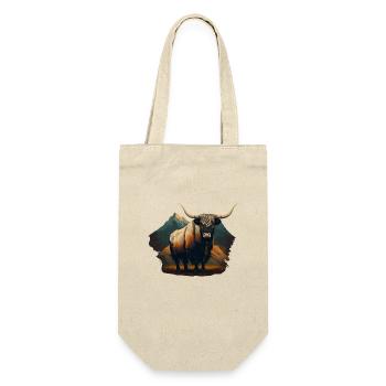 Yak Kuh - Geschenkbeutel für Flaschen - Natur - Vorne
