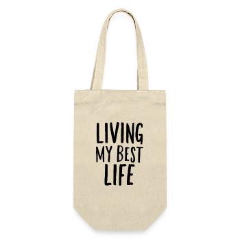 Living my best Life motivational saying - Gift Bag for Bottles - nature - Front