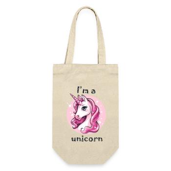 Ich bin ein Einhorn - Geschenkbeutel für Flaschen - Natur - Vorne