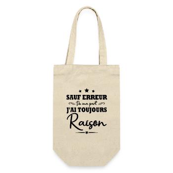 Sauf erreur de ma part j ai toujours raison - Sac à bouteille - nature - Devant