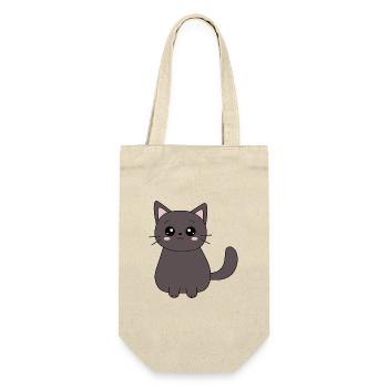chat noir chat chaton doux cadeau de Noël - Sac à bouteille - nature - Devant