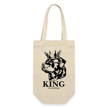 Rottweiler King of everything Hunde Hund Wilsigns - Geschenkbeutel für Flaschen - Natur - Vorne