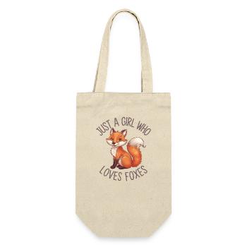 Fuchsfreunde – Clever, süß & charmant! - Geschenkbeutel für Flaschen - Natur - Vorne