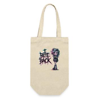 Rebellious Gothic Girl – I Bite Back - Gift Bag for Bottles - nature - Front