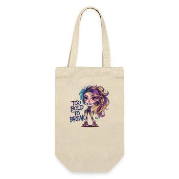 Rebellious Girl – Too Bold to Break - Gift Bag for Bottles - nature - Front