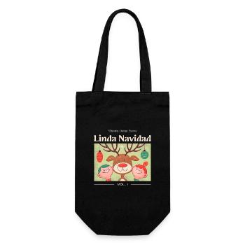 Santa Happy Holidays Merry Christmas Gift - Geschenkbeutel für Flaschen - Schwarz - Vorne