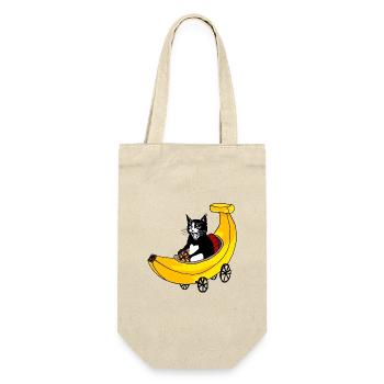 Chat rapide et banane - Sac à bouteille - nature - Devant