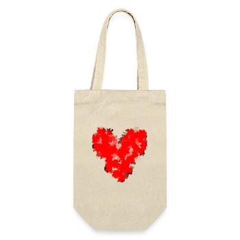 HEART. HAPPY BIRTHDAY. HAPPY BIRTHDAY - Gift Bag for Bottles - nature - Front