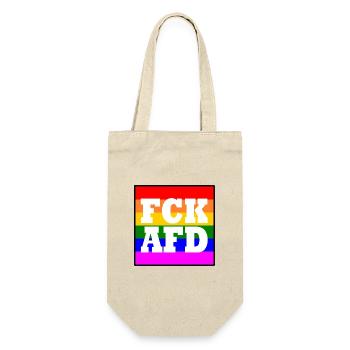 Fck afd - Geschenkbeutel für Flaschen - Natur - Vorne