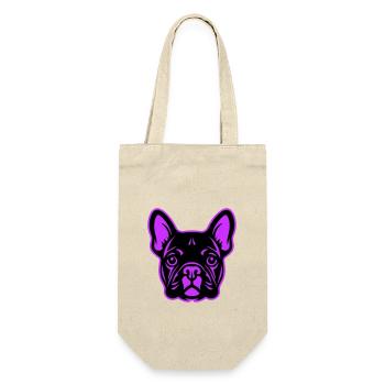 French Bulldog Dog Head - Gift Bag for Bottles - nature - Front