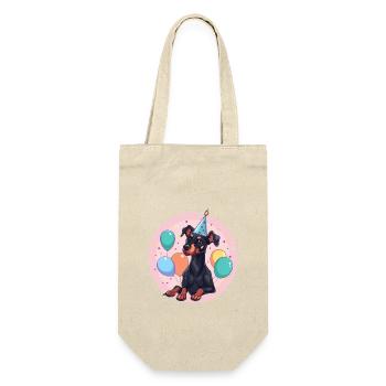 Doberman Dog Birthday Baby - Gift Bag for Bottles - nature - Front