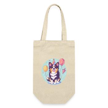 Border Collie Chiens Anniversaire Bébé - Sac à bouteille - nature - Devant