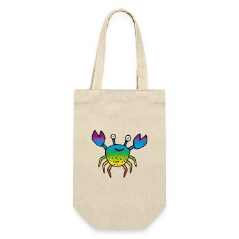 KREBS black rainbow 2 - Geschenkbeutel für Flaschen - Natur - Vorne