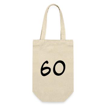 60. 60 YEARS. 60th ANNIVERSARY. 60TH BIRTHDAY. - Gift Bag for Bottles - nature - Front