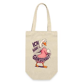 Ich Habe Gänsehaut – Lustige Gans - Geschenkbeutel für Flaschen - Natur - Vorne