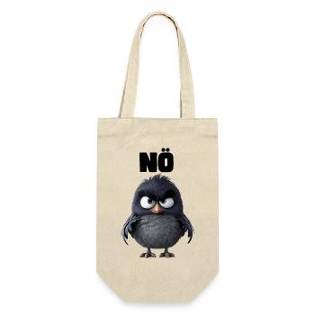 Rabe "NÖ" Design - Geschenkbeutel für Flaschen - Natur - Vorne