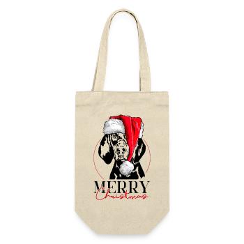 Père Noël noir et feu Coonhound joyeux chien de Noël - Sac à bouteille - nature - Devant