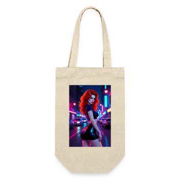 Red-haired neon city last night - Gift Bag for Bottles - nature - Front