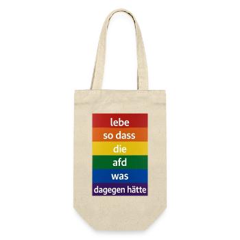 Lebe so dass AfD was dagegen hätte - Geschenkbeutel für Flaschen - Natur - Vorne