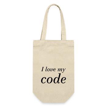 i love my code - Geschenkbeutel für Flaschen - Natur - Vorne