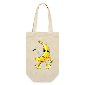 Pfeifende Banane - Geschenkbeutel für Flaschen - Natur - Vorne
