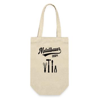 Metallbauer 2024 Ausbildung Prüfung Metallbau - Geschenkbeutel für Flaschen - Natur - Vorne