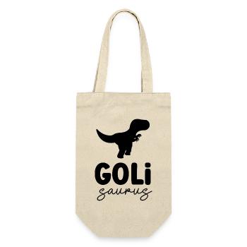 Wöd Goli Saurus beste Goli Patentante Österreich - Geschenkbeutel für Flaschen - Natur - Vorne