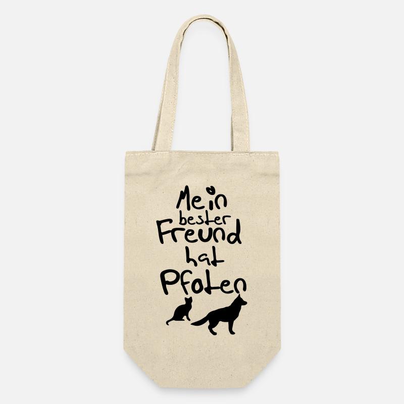 Bester Freund mit Pfoten Geschenk - Geschenkbeutel für Flaschen - Natur
