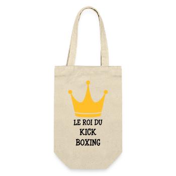 Kickboxen / Kickboxing / Kickboxer / Kick Boxing - Geschenkbeutel für Flaschen - Natur - Vorne