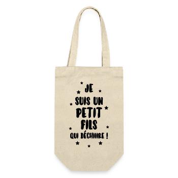Petit Fils Enfant Bébé Famille Naissance Noël - Gift Bag for Bottles - nature - Front