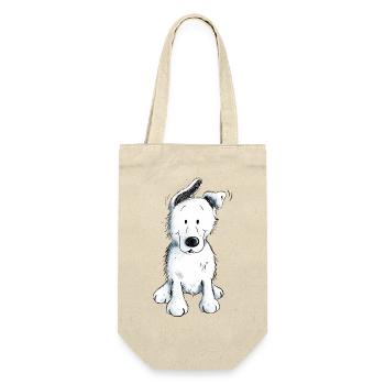 Weißer Schäferhund | Schweizer Schäferhund - Geschenkbeutel für Flaschen - Natur - Vorne