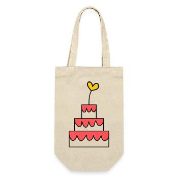 HAPPY BIRTHDAY. HAPPY BIRTHDAY. ANNIVERSARY. - Gift Bag for Bottles - nature - Front