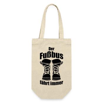 WANDERN WANDERER WANDERUNG FUSSBUS FUßBUS - Geschenkbeutel für Flaschen - Natur - Vorne
