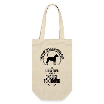 ENGLISH FOXHOUND Guardian Angel Hunde Wilsigns - Geschenkbeutel für Flaschen - Natur - Vorne