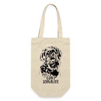 Loved by a Giant Schnauzer Hundespruch Wilsigns - Geschenkbeutel für Flaschen - Natur - Vorne
