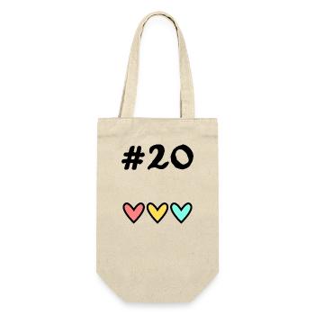 20 JAHRE. 20-JÄHRIGES JUBILÄUM. GEBURTSTAG 20 JAHRE. 20 - Geschenkbeutel für Flaschen - Natur - Vorne