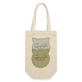 katzen zwillinge - Geschenkbeutel für Flaschen - Natur - Vorne