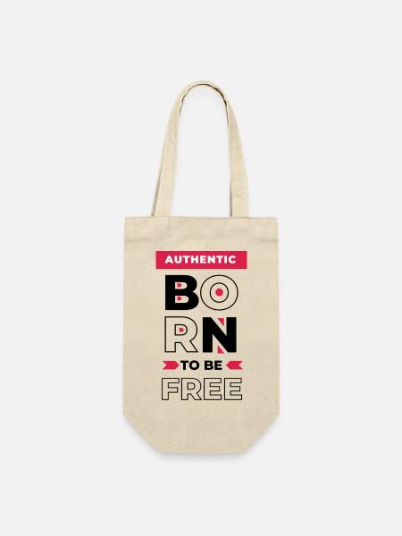 Born to be free - Geschenkbeutel für Flaschen - Natur