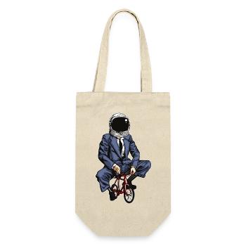 Fahrrad - Geschenkbeutel für Flaschen - Natur - Vorne