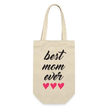 Beste Mutter aller Zeiten - Geschenkbeutel für Flaschen - Natur - Vorne