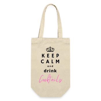 Keep Calm and Drink Cocktails - Geschenkbeutel für Flaschen - Natur - Vorne