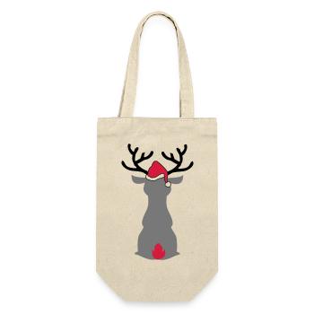 Orignal avec chapeau de Noël - Sac à bouteille - nature - Devant