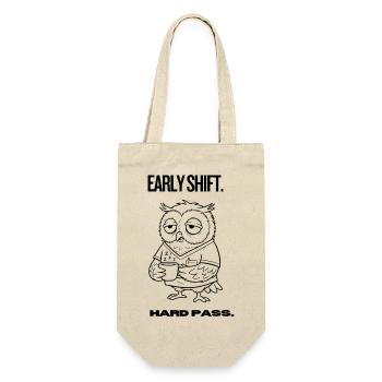 Early Shift Owl Shirt – Hard Pass - Geschenkbeutel für Flaschen - Natur - Vorne