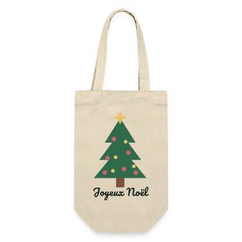FROHE WEIHNACHTEN. WEIHNACHTEN. FROHE WEIHNACHTEN. FROHE WEIHNACHTEN - Geschenkbeutel für Flaschen - Natur - Vorne