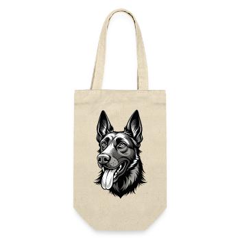 Belgischer Malinois-Hundekopf - Geschenkbeutel für Flaschen - Natur - Vorne