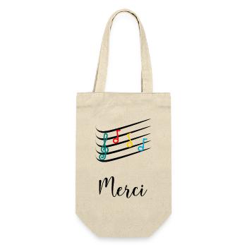 MERCI. MAÎTRESSE. MAÎTRE. MERCI MAÎTRESSE. MUSIQUE - Sac à bouteille - nature - Devant