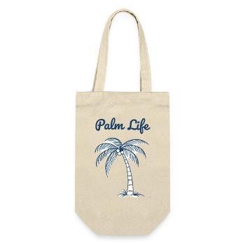 Palm Life Tropical Beach Summer Minimal Design - Geschenkbeutel für Flaschen - Natur - Vorne